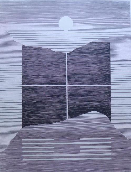 MICHEL SEUPHOR / HEXAGRAMMES YI-KING / ZW-W LITHO / 75x55cm, Antiek en Kunst, Kunst | Litho's en Zeefdrukken, Ophalen of Verzenden