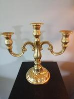 Qui st driearmige goudkleurige kandelaar, Antiek en Kunst, Ophalen of Verzenden