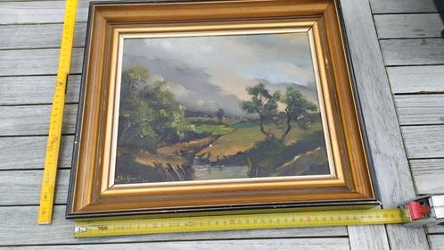 Landschap schilderijen.2 stuks.Frans de Groote, Antiek en Kunst, Kunst | Schilderijen | Klassiek, Ophalen of Verzenden
