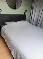 Lit 2 personnes 160 x 200, Huis en Inrichting, Slaapkamer | Boxsprings, Ophalen, Gebruikt, Bruin, Tweepersoons
