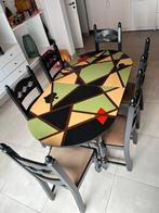 Houten Salontafel met 6 Stoelen, Huis en Inrichting, Tafels | Salontafels, Ophalen of Verzenden