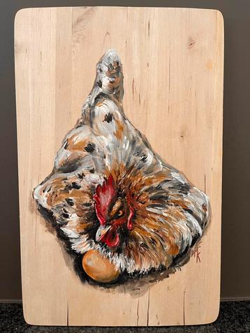 Schilderij kip op hout Mk Art beschikbaar voor biedingen