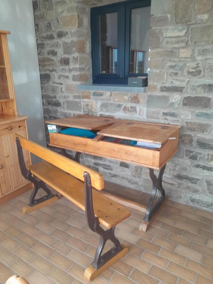 Ancien banc d’école, Antiquités & Art, Antiquités | Meubles | Tables, Enlèvement