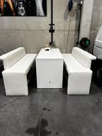 Hoge tafel / 2 zitbanken 6/8 personen, Huis en Inrichting, Ophalen, Gebruikt