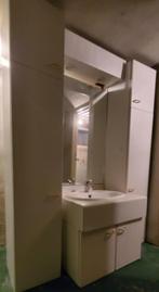 Badkamermeubels met lavabo, kraan en lampjes, Huis en Inrichting, Badkamer | Badkamermeubels, Ophalen, Zo goed als nieuw
