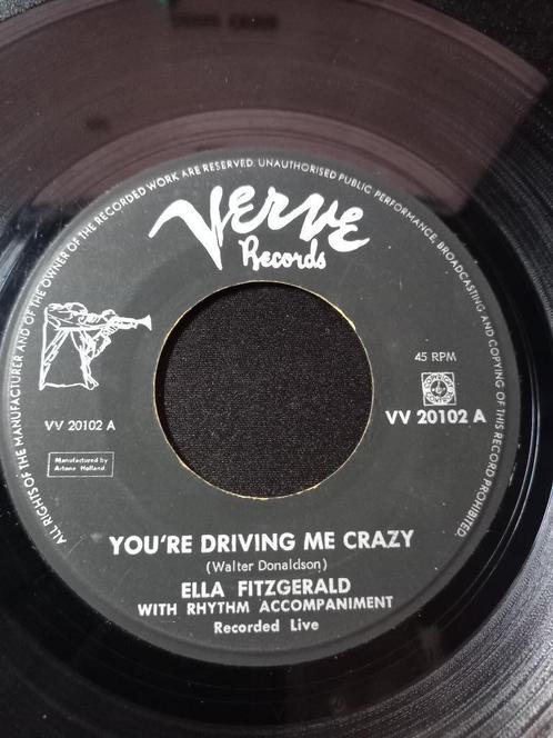 Ella Fitzgerald - Tu me rends folle/M. Paganini, CD & DVD, Vinyles Singles, Utilisé, Single, Jazz et Blues, 7 pouces, Enlèvement ou Envoi