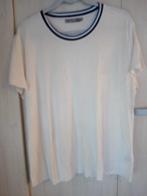 tshirt auvry e5 creme blauw 2x l 48, Enlèvement ou Envoi, Porté, Bleu, Chemise ou Top
