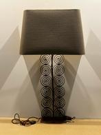 Antieke lamp in gietijzer met stoffen kap, Ophalen, Zo goed als nieuw