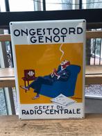 Radio Centrale emaille reclamebord, Verzamelen, Ophalen of Verzenden, Gebruikt, Reclamebord