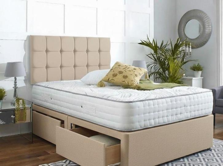 Luxe fluwelen bed met matras - verkrijgbaar, Huis en Inrichting, Slaapkamer | Beddengoed, Nieuw, Zwart, Verzenden