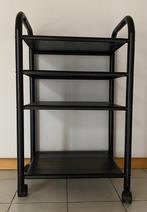 Rolwagen in zwart metaal met meerdere schappen, Enlèvement, Comme neuf