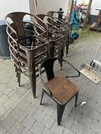 metalen stoelen style tolix, Tuin en Terras, Tuinstoelen, Ophalen, Gebruikt, Metaal, Stapelbaar
