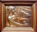Bronzen plaquette - "Vers l'Entente" - De Rudder Isidoor., Ophalen of Verzenden