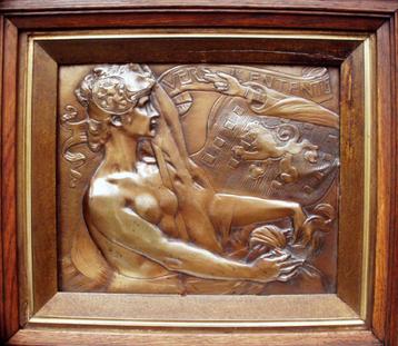 Bronzen plaquette - "Vers l'Entente" - De Rudder Isidoor. beschikbaar voor biedingen