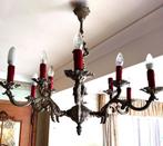 2 grote kristallen lusters/1 tinnen luster, Huis en Inrichting, Lampen | Kroonluchters, Gebruikt, Vintage, Glas, Ophalen