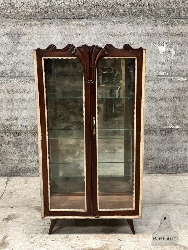 Antiek vitrinekast Art Deco kast, Antiek en Kunst, Curiosa en Brocante, Ophalen of Verzenden