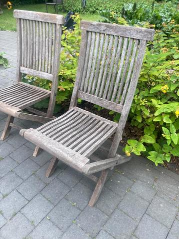 Tuinstoelen teak set van 3 beschikbaar voor biedingen
