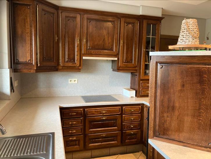 Massief eiken keuken met apparaten, Huis en Inrichting, Keuken | Complete keukens, Ophalen