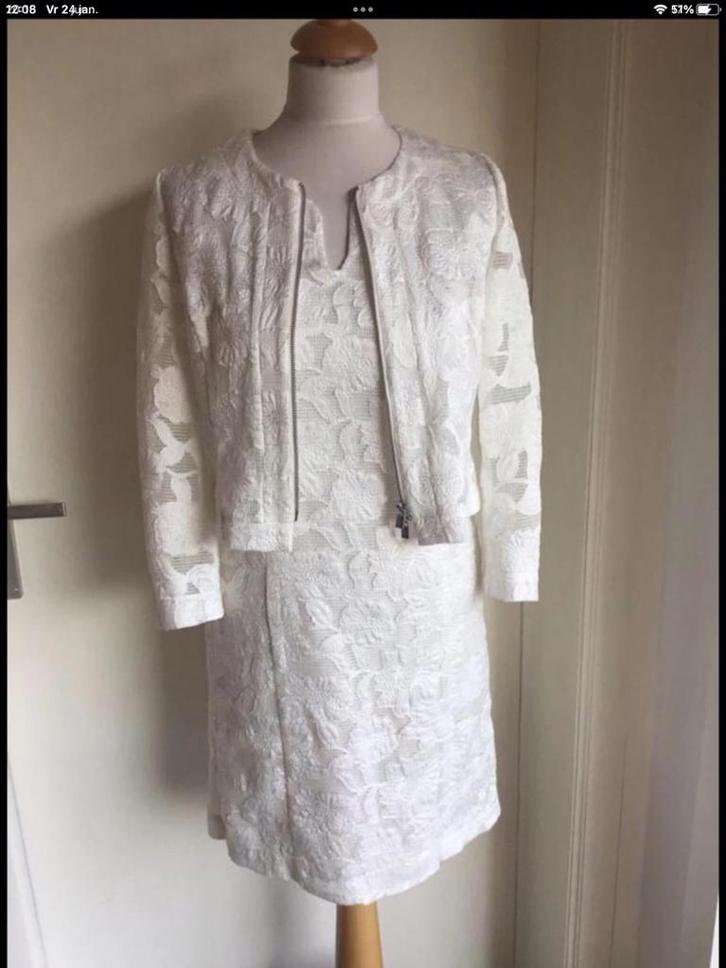 Caroline Biss jurk met jasje maat 36, Kleding | Dames, Jasjes, Kostuums en Pakken, Zo goed als nieuw, Kostuum of Pak, Maat 36 (S)