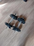 Dumbels+curl station, Sport en Fitness, Fitnessmaterialen, Ophalen, Zo goed als nieuw