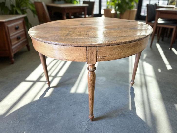 Brocante houten ronde tafel / consoletafel, Antiek en Kunst, Antiek | Meubels | Tafels, Ophalen of Verzenden