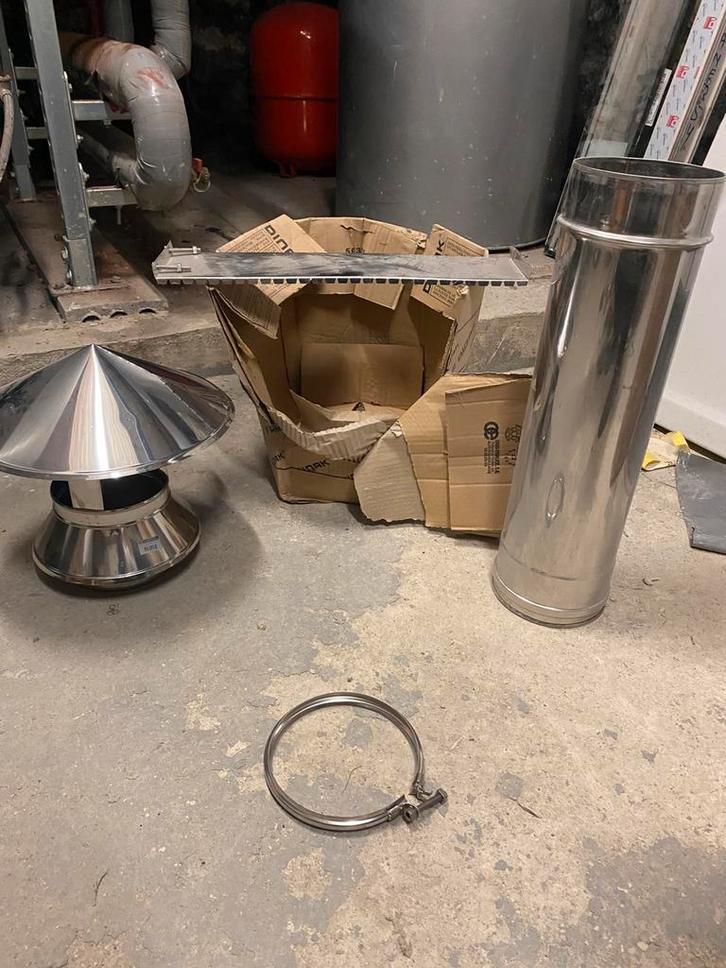 Dubbele wandige schouw nieuw maat 130, Doe-het-zelf en Bouw, Buizen en Afvoer, Zo goed als nieuw, Ophalen