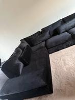 Luxe Velvet Hoekbank Zwart - ruime 4,5 zits, Huis en Inrichting, Ophalen, Zo goed als nieuw, Stof