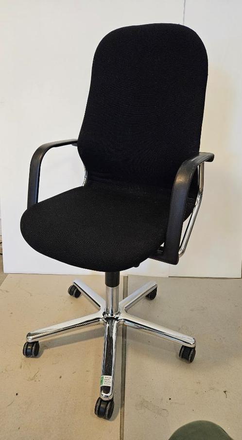 Wilkhahn FS 213/85 vintage zwarte designstoel (jaren 80), Huis en Inrichting, Stoelen, Gebruikt, Eén, Metaal, Stof, Zwart, Ophalen of Verzenden