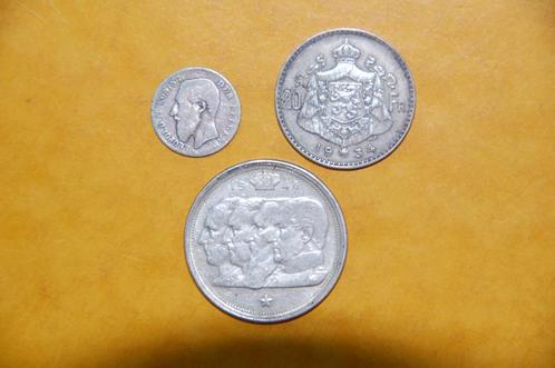 oude ZILVERmunten 1886/1934/1948, Postzegels en Munten, Munten | België, Setje, Zilver, Zilver, Verzenden