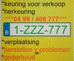 Z-plaat keuring voor verkoop, transport 0499 408 777, Ophalen of Verzenden