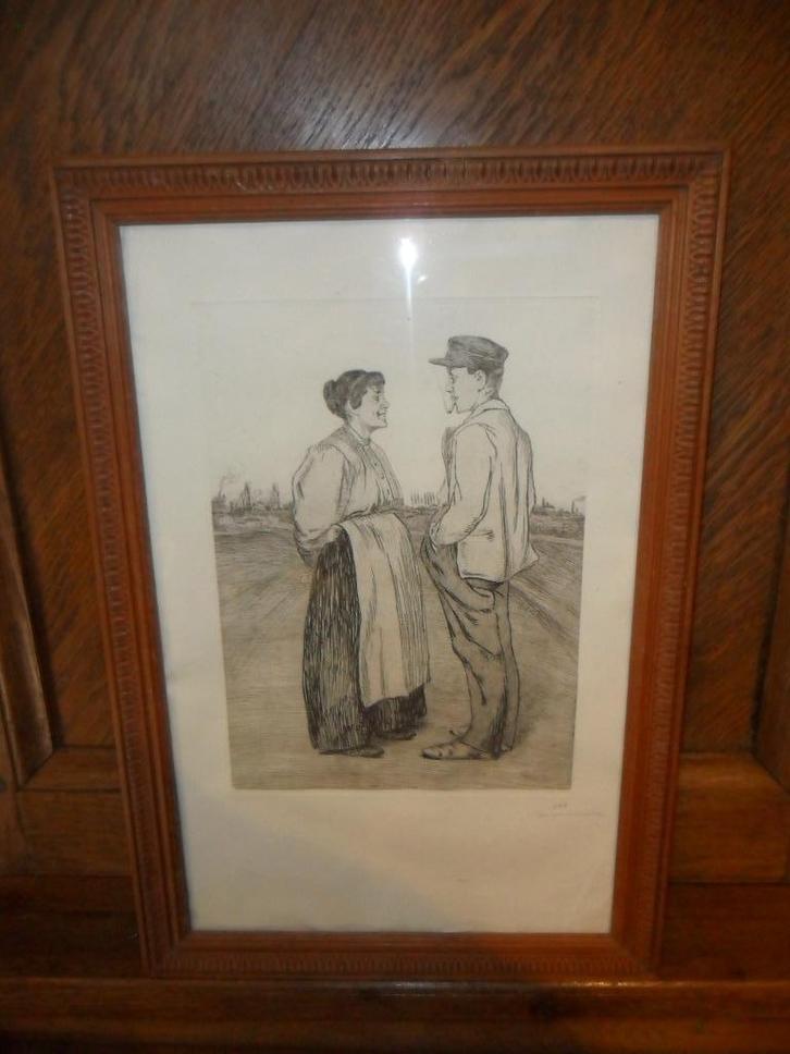 Ets van François Maréchal (Housse 1861-1945 Luik), Antiek en Kunst, Kunst | Etsen en Gravures, Ophalen of Verzenden