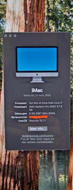 iMac 2020 27 inch - 5k - 512gb - 8gb ram, Computers en Software, Ophalen, 8 GB, IMac, 512 GB