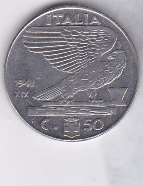 Italië: 50 centesimi 1941 R - magnetisch, Postzegels en Munten, Munten | Europa | Niet-Euromunten, Losse munt, Italië, Ophalen of Verzenden