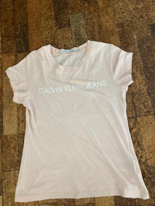 T-shirt dames Calvin Klein Jeans maat XS, Kleding | Dames, T-shirts, Zo goed als nieuw, Maat 34 (XS) of kleiner, Roze, Korte mouw