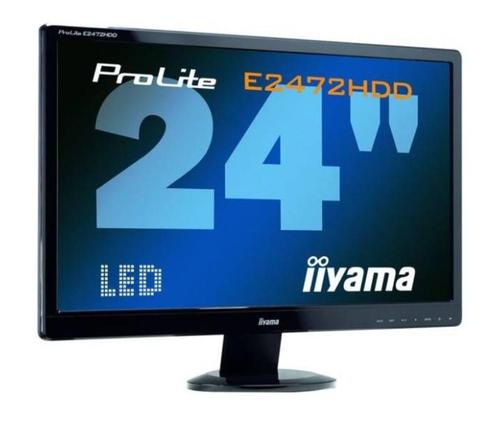 iiyama ProLite E2472HDD - 24 inch - 1920x1080 - DVI - VGA -, Computers en Software, Monitoren, Refurbished, 60 Hz of minder, DVI