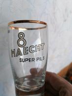 Oud émaille Haecht 8 Super Pils bierglas., Verzamelen, Ophalen of Verzenden, Zo goed als nieuw