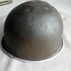 Helm US WO2 Front seam fixed bales, kogelinslag, Verzamelen, Ophalen of Verzenden, Landmacht, Helm of Baret