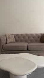 Beige 3-zits banken (2 stuks) te koop!, Huis en Inrichting, Zetels | Zetels, Ophalen, Gebruikt, Chesterfield, Driepersoons