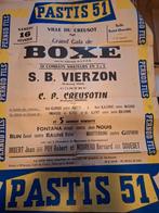 Prachtige oude affiche boxe publiciteit pastis 51 zeldzaam, Verzamelen, Ophalen of Verzenden, Gebruikt