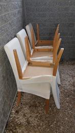 6 stoelen, Ophalen, Gebruikt, Wit, Stof