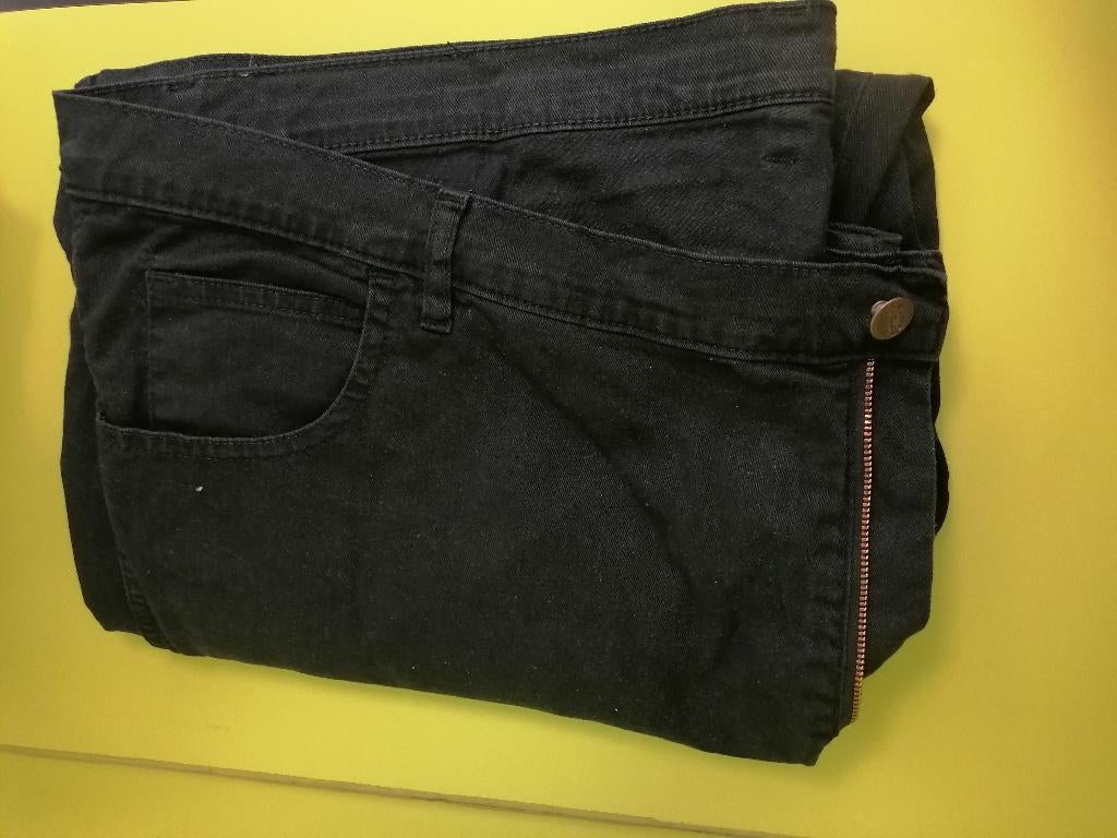 Mooie kwaliteitsbroek Jeans Zwart - Jeansmaat 52, Ophalen, W36 - W38 (confectie 52/54), Zwart, Gedragen