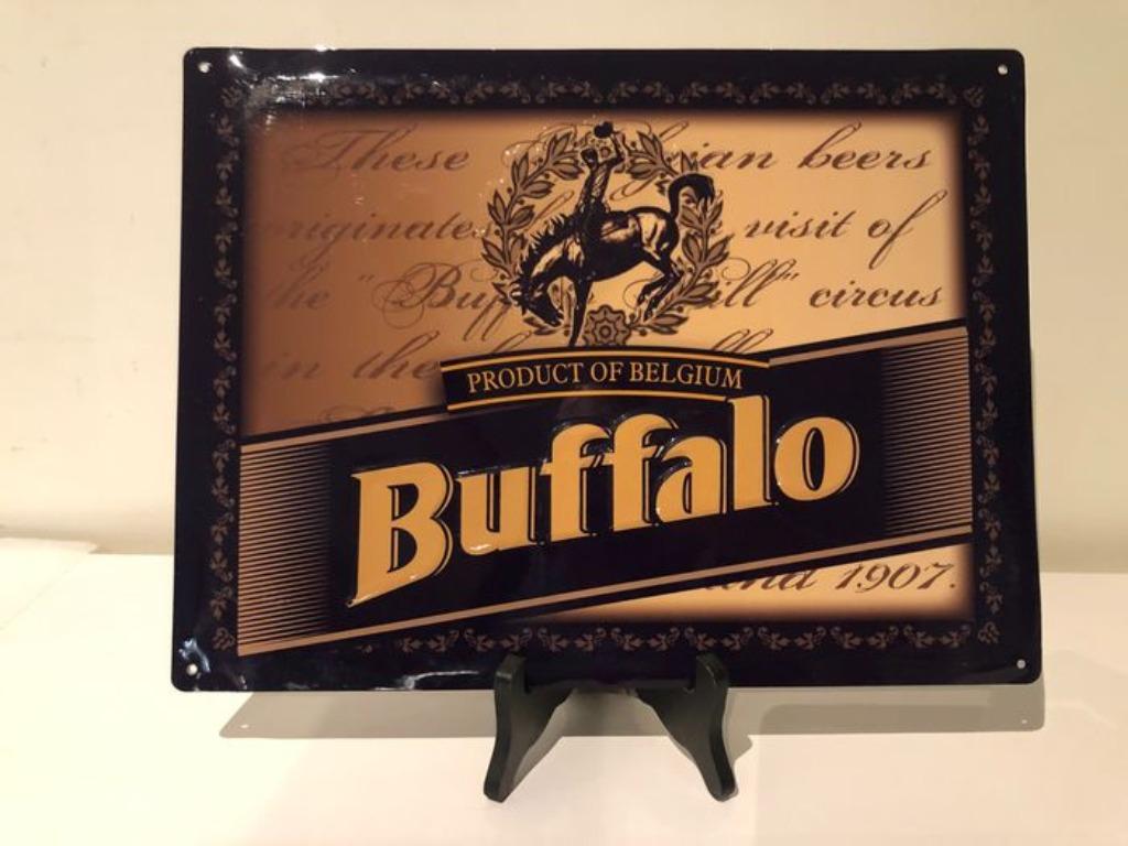 Buffalo - plaque publicitaire brasserie Van den Bossche, Collections, Marques & Objets publicitaires, Neuf, Panneau publicitaire