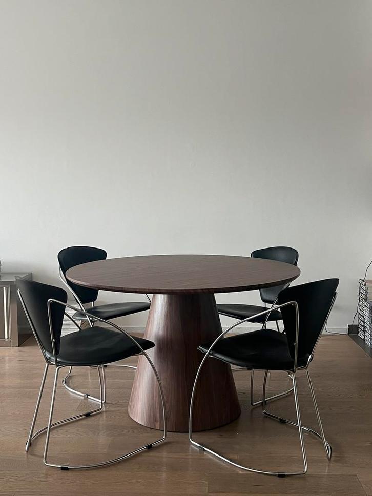 Vintage design Italiaanse Arrben chroom stoelen, Huis en Inrichting, Stoelen, Zo goed als nieuw, Zwart, Ophalen