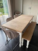 Eettafel met zitbank + 3 stoelen en barkruk, Huis en Inrichting, Tafels | Eettafels, Ophalen, Gebruikt