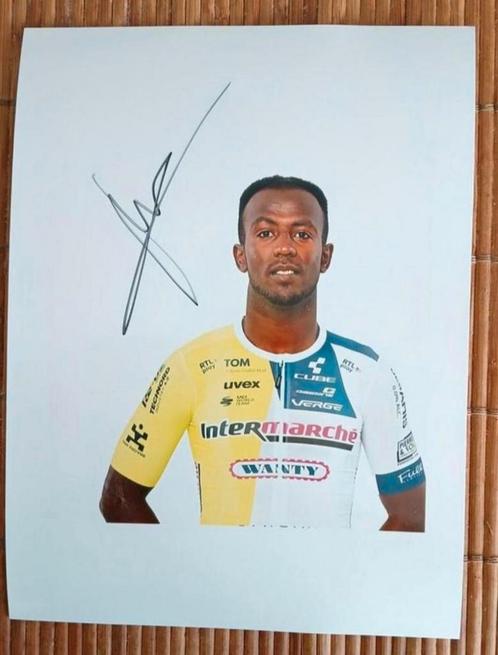 Gesigneerde foto van Biniam Girmay., Sport en Fitness, Wielrennen, Nieuw, Verzenden