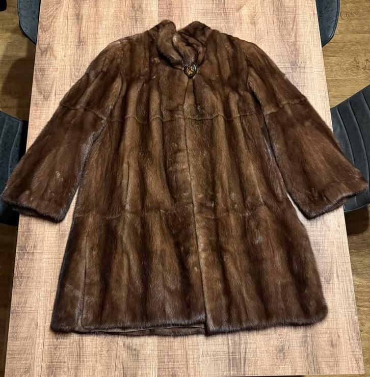 Vintage bontjas, Kleding | Dames, Jassen | Winter, Zo goed als nieuw, Maat 42/44 (L), Bruin, Ophalen