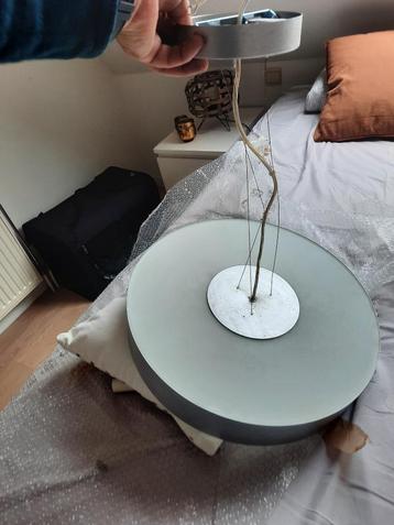 Hanglamp glas/inox, Comme neuf, Enlèvement, Modern, Métal