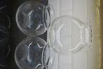 3 leuke glazen vazen/windlichten met golvende bovenrand, Ophalen, Nieuw, Glas, Minder dan 50 cm