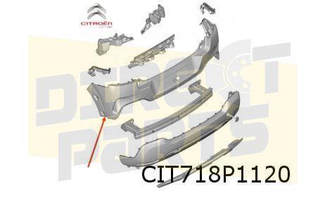 Citroën C4 Cactus (2/18-) achterbumper (Te Spuiten) (Bij dod, Auto-onderdelen, Carrosserie, Bumper, Citroën, Achter, Nieuw, Verzenden