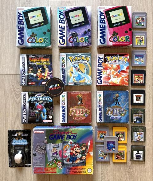 Nintendo Game Boy kleurenconsoles + spellen, Games en Spelcomputers, Games | Nintendo Game Boy, Zo goed als nieuw, Ophalen of Verzenden